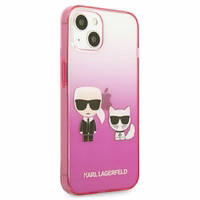 Karl Lagerfeld Gradient Ikonik Karl&Choupette viedtālruņa apvalks iPhone 13 mini – rozā