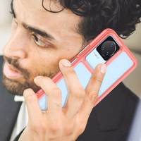 Outer Space Case viedtālruņa apvalks Xiaomi Poco F4 5G ar elastīgu rāmi sarkans