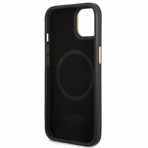 Guess GUHMP14MU4GPRK iPhone 14 Plus 6.7 "melns / melns cietais apvalks 4G logotipa plāksne Magnētiskais