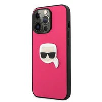 Karl Lagerfeld Ādas Ikonik Karl's Head Metāla apvalks iPhone 13 Pro / 13 6,1\" - rozā