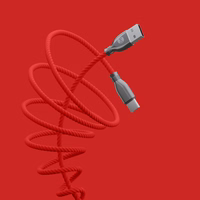 Forever Tornado kabelis USB - USB-C 1,0 m 3A sarkans