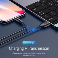 USAMS Kabelis U18 lightning 2A Fast Charge 1m melns SJ266USB01 (US-SJ266)