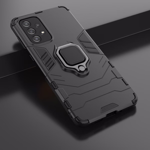 Ring Armor izturīgs hibrīda viedtālruņa apvalks ar magnētisko turētāju Samsung Galaxy A73 melns