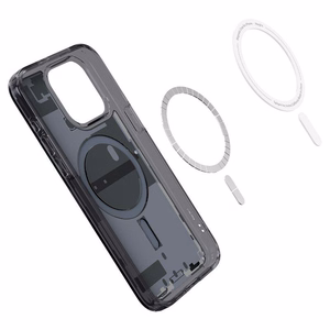 Spigen Ultra Hybrid Mag apvalks viedtālrunim iPhone 15 Pro ar MagSafe - tumši pelēks (Zero One Pattern)