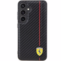 Ferrari Carbon Printed Line viedtālruņa apvalks Samsung Galaxy S24+ - melns