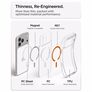 Spigen Ultra Hybrid MagSafe maciņš iPhone 18 Pro / 17 Pro, caurspīdīgs oranžs