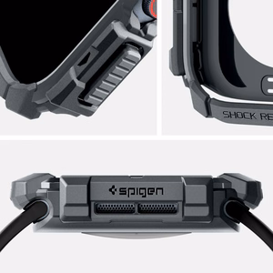 Spigen Rugged Armor apvalks Apple Watch 10 46mm pulkstenim - pelēks