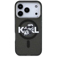 KARL LAGERFELD viedtālruņa apvalks IPHONE 17 Pro, ar magnētisko MagSafe, (KLHMP17LHGKCGKBK, IML Glitter k&C Sketch Logo) melns