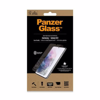 PanzerGlass E2E Microfracture antibakteriālais stikls Samsung Galaxy S22 - ar melnu rāmi