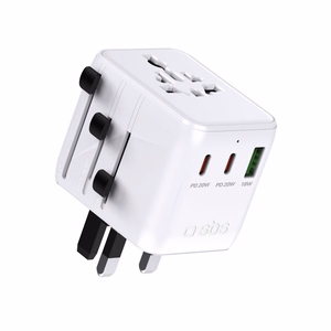 Universāls ceļojumu adapteris ar USB-A un 2x USB-C P