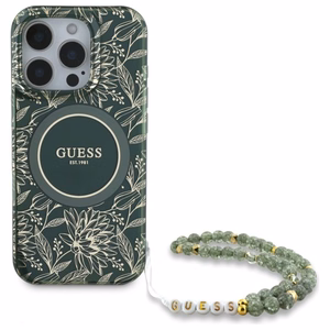 Guess Magnētiskais MagSafe viedtālruņa apvalks iPhone 16 Pro Max - zaļš