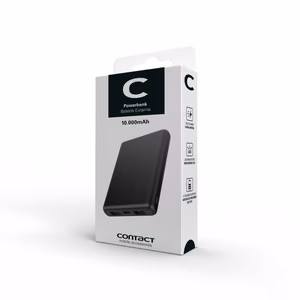 Contact внешний аккумулятор 10000mAh 10W + кабель USB-A USB-C черный