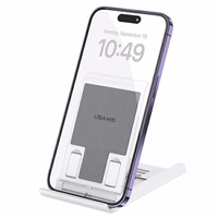 USAMS Salokāms galda statīvs telefonam/planšetei balts ZJ073ZJ02 (US-ZJ073)