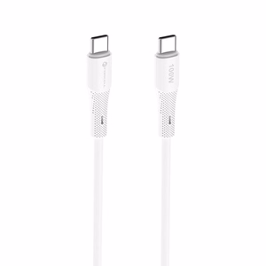 Cable USB C to USB C Forcell F-Energy QC4.0 PD 5A 100W Silicone 1 m C347 white