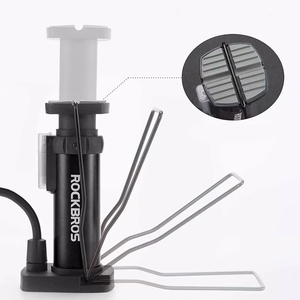 Rockbros 42610002001 grīdas velosipēda pumpis ar manometru - melns