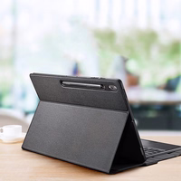 DUX DUCIS salokāms DK vāciņš ar bezvadu tastatūru ar apgaismojumu SAMSUNG Tab S10 Ultra/S9 Ultra/S8 Ultra melns