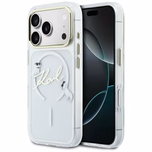 Karl Lagerfeld IML Choupettes Karl Script Logo MagSafe Maciņš for iPhone 17 Pro Max - Clear