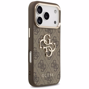 GUESS GUE005483 (PU W/ Big 4G Classic Logo) aizsargvāciņš ierīcei iPhone 18 Pro / 17 Pro, krāsa – brūna un zelta