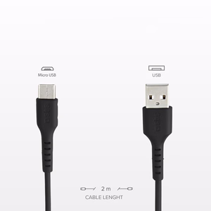 SBS TECABLEMICRO2K USB-A - Micro-USB kabelis 2 m - melns