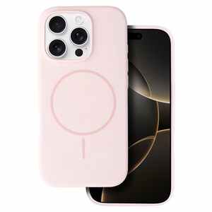 Magnētiskais plāns silikona viedtālruņa apvalks iPhone 15 Pro gaiši rozā