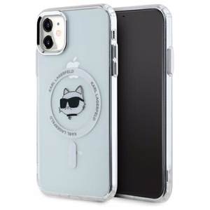Karl Lagerfeld IML Metāla Choupette galva MagSafe apvalks iPhone 11 - balts