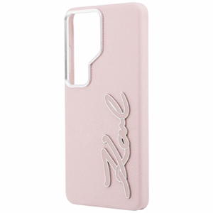 Karl Lagerfeld maciņš Grained Signature Metal Resin Logo Samsung Galaxy S26 Ultra rozā