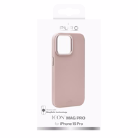 Puro Icon Mag Pro magnētiskais silikona viedtālruņa apvalks iPhone 15 Pro - rozā