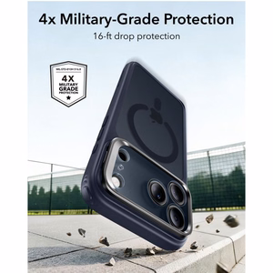 ESR Classic Hybrid MagSafe maciņš ar statīvu iPhone 18 Pro / 17 Pro, tumši zils