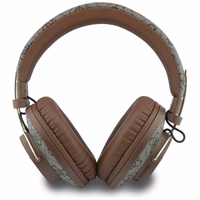 Guess Triangle Logo Bluetooth ENC austiņas uz ausīm brūns