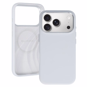 Liavec Silky vāciņš ar metāla kameras ietvaru, paredzēts iPhone 18 Pro/17 Pro, pelēks