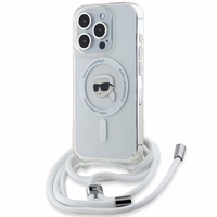 Karl Lagerfeld Crossbody IML Karl Head Magnētiskais viedtālruņa apvalks iPhone 15 Pro Max - caurspīdīgs