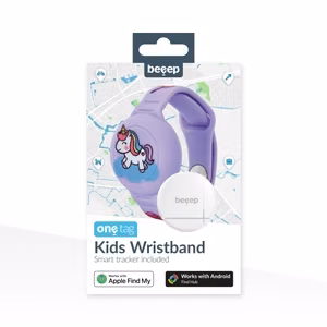 Beeep OneTag meklēšanas ierīce ar silikona aproci bērniem, Unicorn, Apple Find My / Android