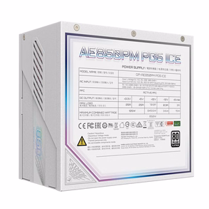 GIGABYTE AORUS ELITE P850W ICE barošanas bloks - PCIe 5.0, 80 PLUS Platinum, pilnībā modulārs dizains, 120mm ventilators, ATX 3.0 saderīgs, ES kontaktdakša
