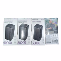 Borofone portativais ladetajs 50000mAh BJ80C Clever - 2xUSB + Type C - QC 3.0 22,5W PD 20W melns (bojats iepakojums)
