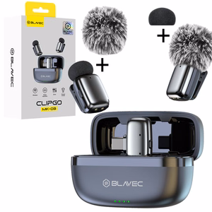 Blavec Lavalier mikrofoni x 2 MK-03 ClipGo Type C (LMMK03-S) sudrabs