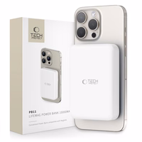 Tech-Protect LifeMag PB11 portatīvais lādētājs ar MagSafe 10000mAh 15W USB-C portu - balta + USB-C kabelis