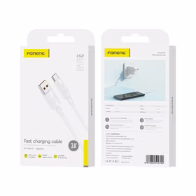 FONENG kabelis XS07 USB-C 3A 1M balts