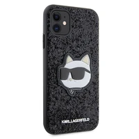 Karl Lagerfeld KLHCN61G2CPK iPhone 11 / Xr 6.1" melns cietais viedtālruņa apvalks Spīdumi Choupette Emblēma