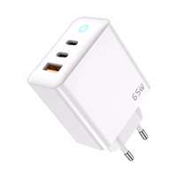 JELLICO tīkla lādētājs EU20 GaN PD 65W 2xUSB-C + 1xUSB QC3.0 balts