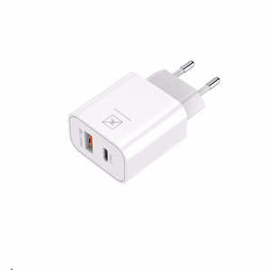 Sienas lādētājs MX ALFA 20W PD+QC, USB-A+C balts TTT