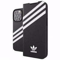 Adidas OR grāmatiņas tipa viedtālruņa apvalks PU iPhone 13 Pro / iPhone 13 – melns un balts