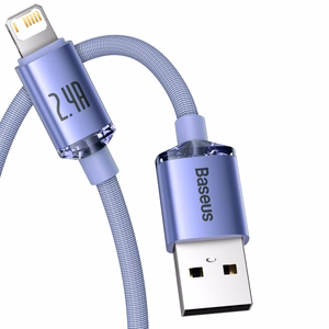 Baseus kabelis Crystal Shine USB - Lightning 2,0 m 2,4A violets