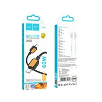 Kabelis USB C uz USB C Hoco 3A 60W 1 m X108 melns