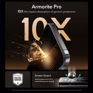ESR UltraFit Armorite Pro rūdīts stikls iPhone 16 Pro / 17 - caurspīdīgs