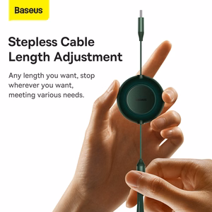 Baseus Kabelis Bright Mirror 2 3 in 1 - Type C uz Micro USB, Lightning, Type C - 100W 1,1 metri (CAMJ010206) zaļš