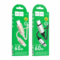Kabelis USB C uz USB C Hoco 3A 60W 1 m X117 melns