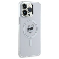 Karl Lagerfeld IML Metāla Choupette galva MagSafe apvalks iPhone 14 Pro Max - balts