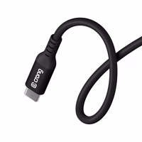 Crong Soft Link - 100W PD 5A USB-C to USB-C kabelis 25cm (melns)
