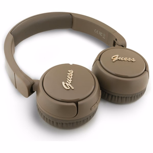 Guess bezvadu austiņas BT HEADPHONES SCRIPT METAL LOGO brūnas