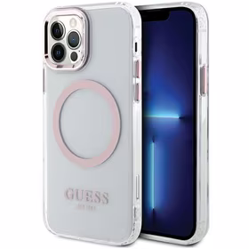 Guess GUHMP12MHTRMP iPhone 12/12 Pro 6.1" rozā/rozā hard maciņš Metal Outline Magsafe